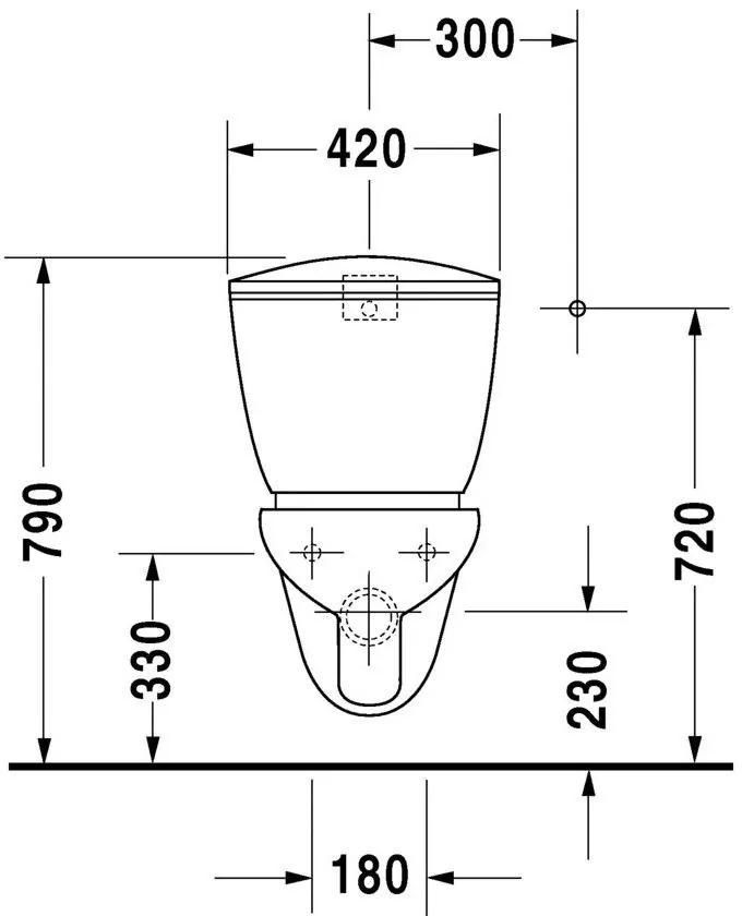 DURAVIT Duraplus Practica-Cascade závesné WC s plochým splachovaním, 365 mm x 650 mm, 0195090000