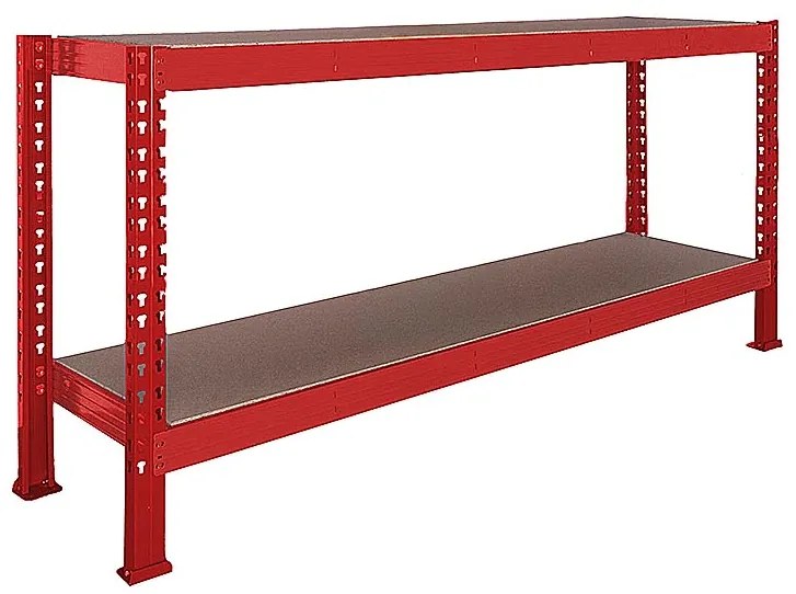 Trestles Nekonečný priemyselný regál 1400x1600x800, 2 police Farba: oranžová a modrá