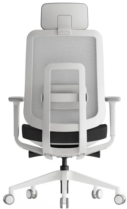 Kancelárska ergonomická stolička K42 White — sieť, látka, biela / viac farieb Modrá