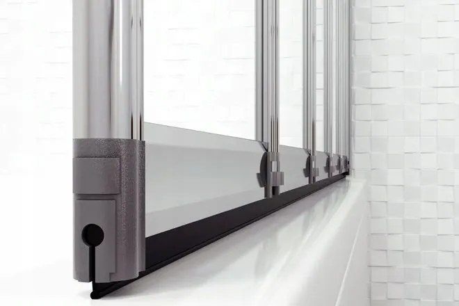 Vaňová zástena REA IDEA 120 cm, chróm/transparent