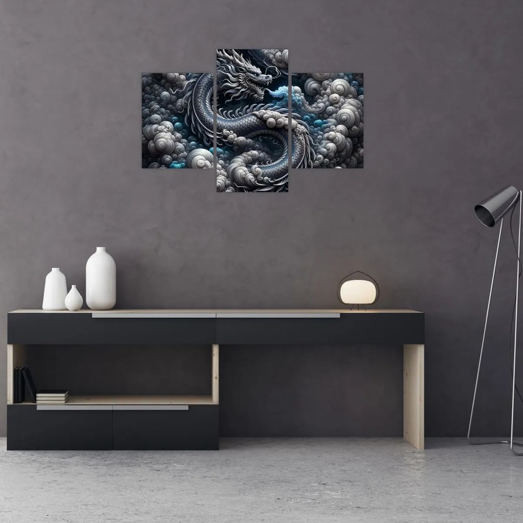 Obraz – Drak v dyme (90x60 cm)