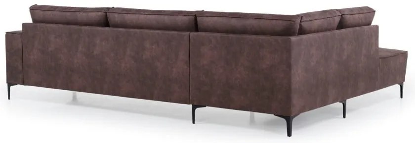 Hnedá rohová pohovka z imitácie kože (ľavý roh) Copenhagen – Scandic