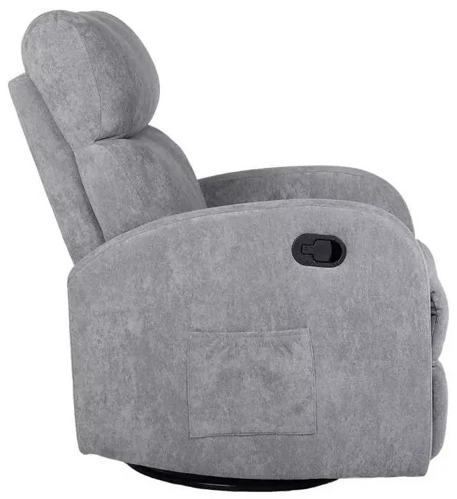 LuxuryForm DESIGN Televízne kreslo BRUNO otočné, hojdacie s polohovaním - šedé
