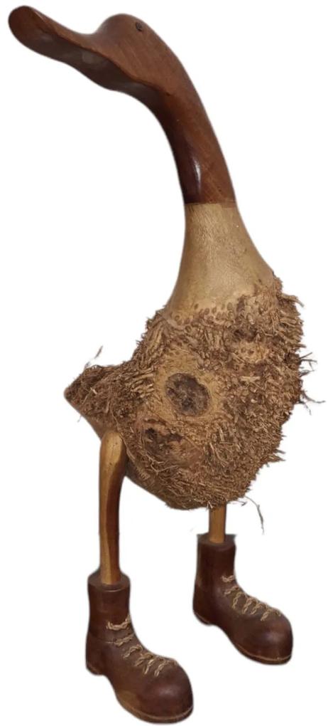 Dřevená kachna s botami 60 cm