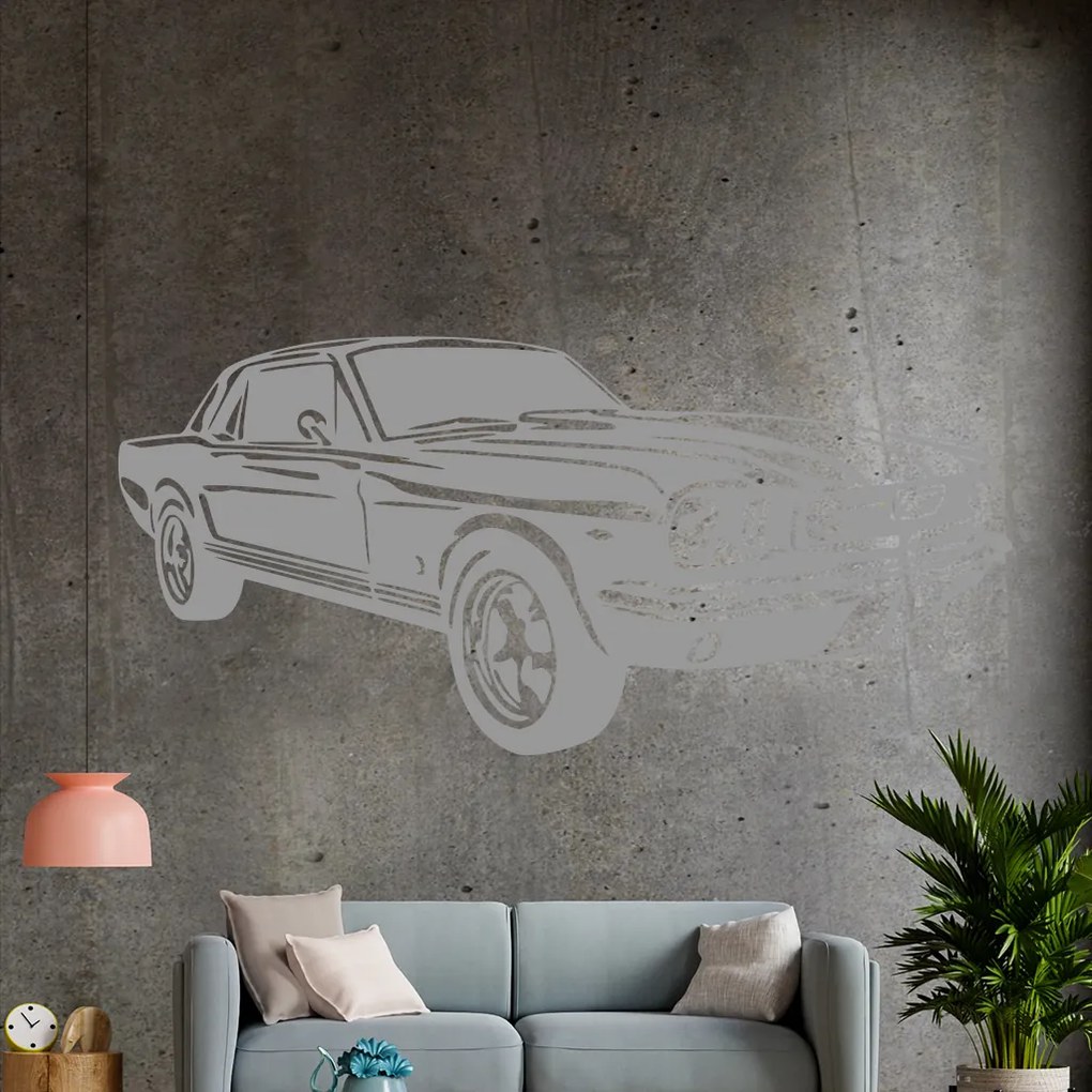 Veselá Stena Samolepka Automobil Ford Mustang Farba: biela, Veľkosť: 100 x 47 cm