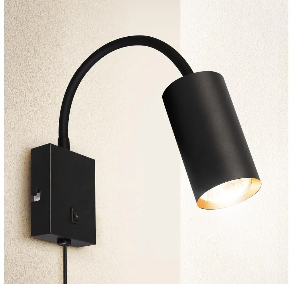Brilagi - Flexibilná nástenná lampa SELE 1xGU10/30W/230V čierna/zlatá BG1378