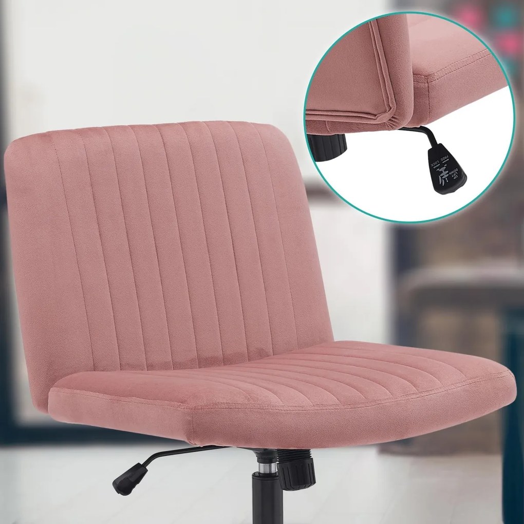 Design-Shop Kancelárska stolička Kingman zamat - Ružová