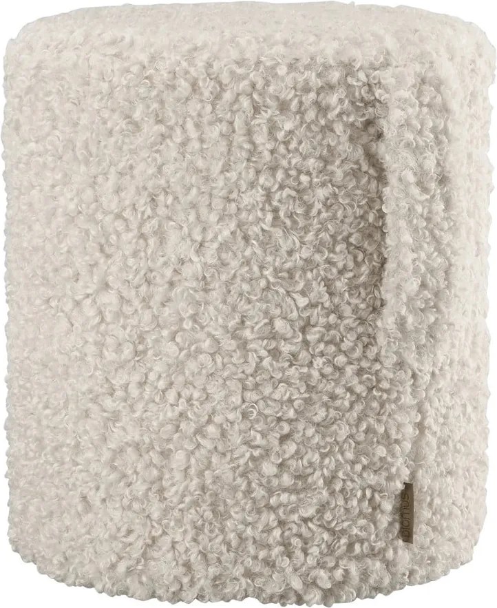 Béžový taburet z textílie buklé Teddy – Blomus