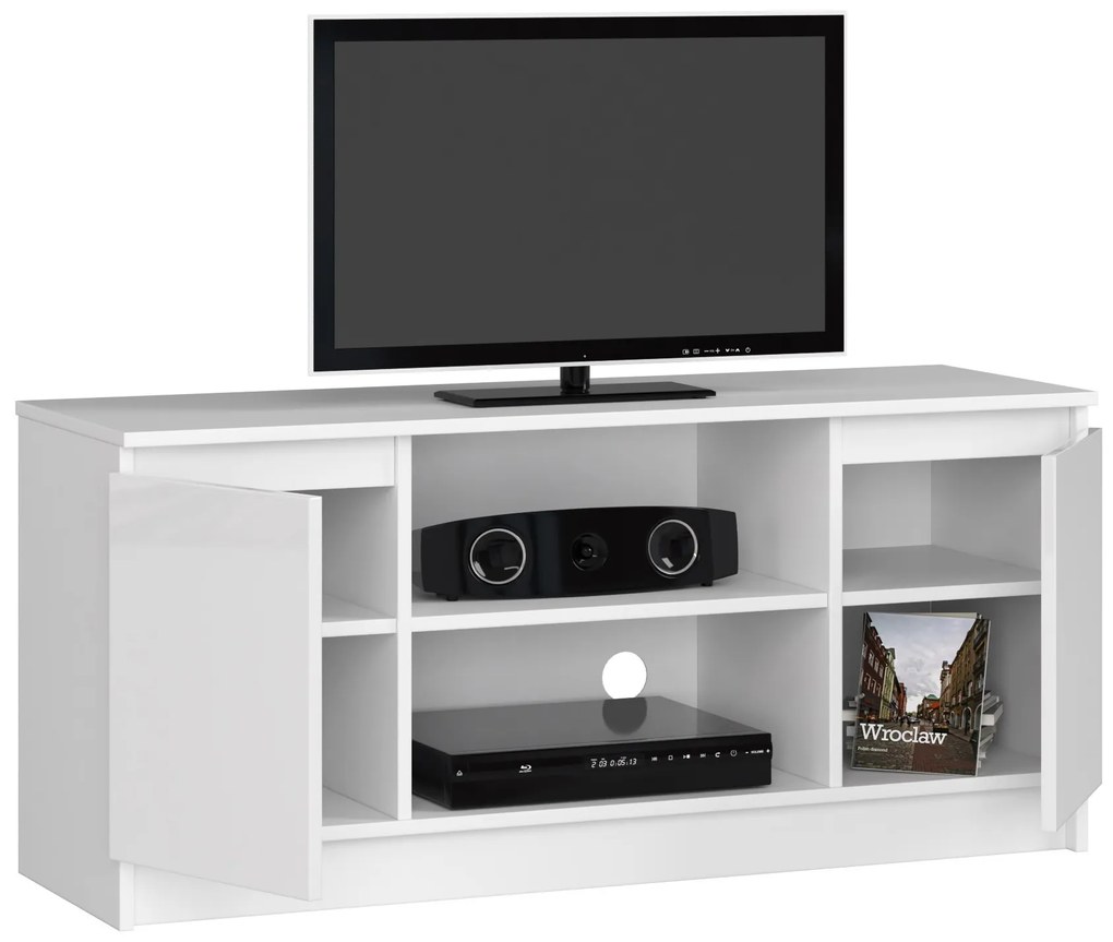 TV stolík Darian (biely vysoký lesk). Akcia -21%. Vlastná spoľahlivá doprava až k Vám domov. 1068714