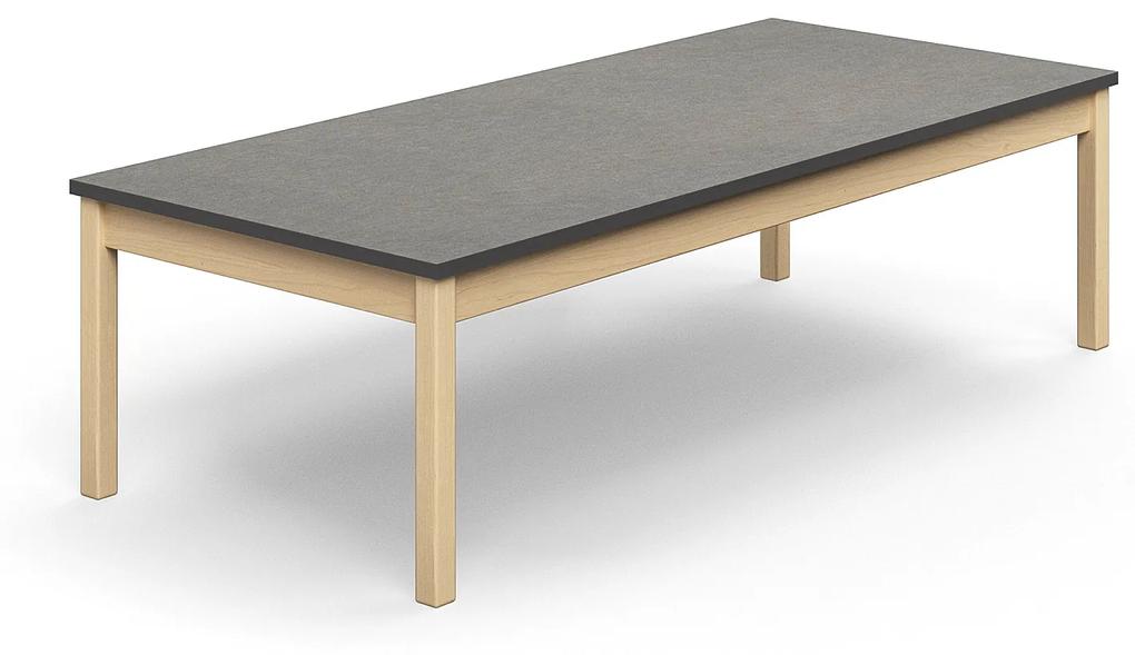 Stôl DECIBEL, 1800x800x530 mm, akustické linoleum - tmavošedá