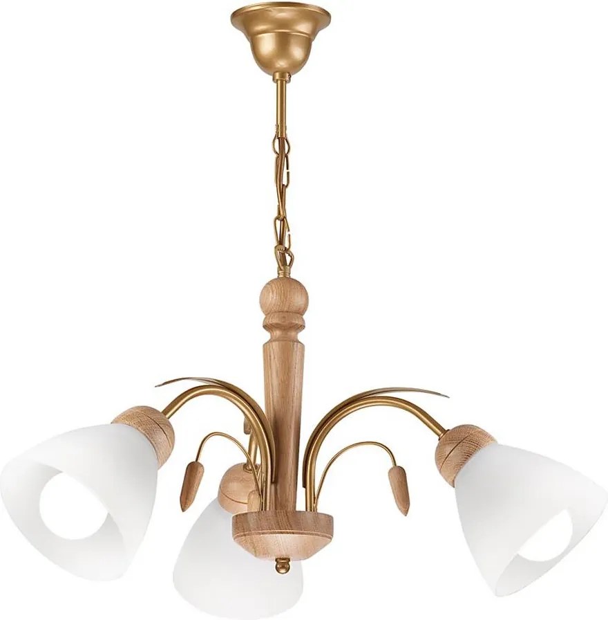 Luster na reťazi TULIPAN 3xE27/60W/230V dub