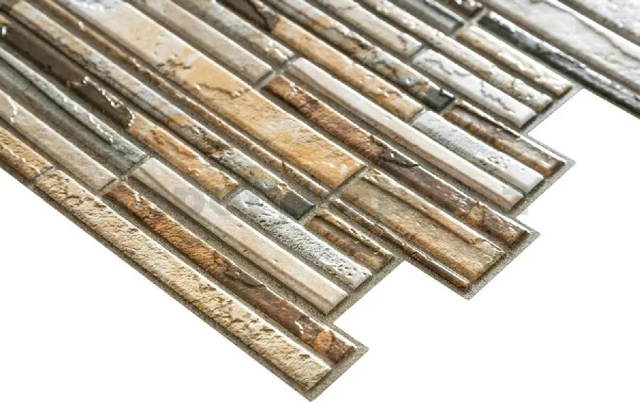 Obkladové panely 3D PVC TP10027896, rozmer 960 x 480 mm, ukladaný kameň Gold, GRACE
