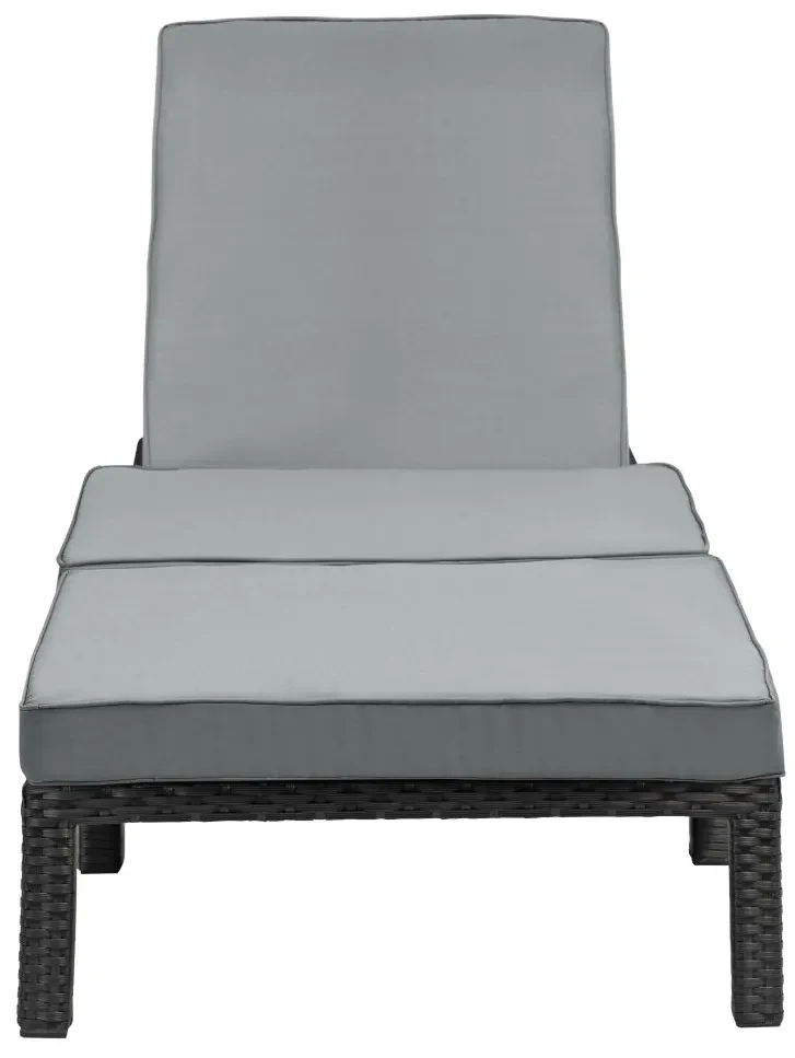 Polohovateľné ratanové lehátko BestBerg BBRF-1140BL / čierna/sivá