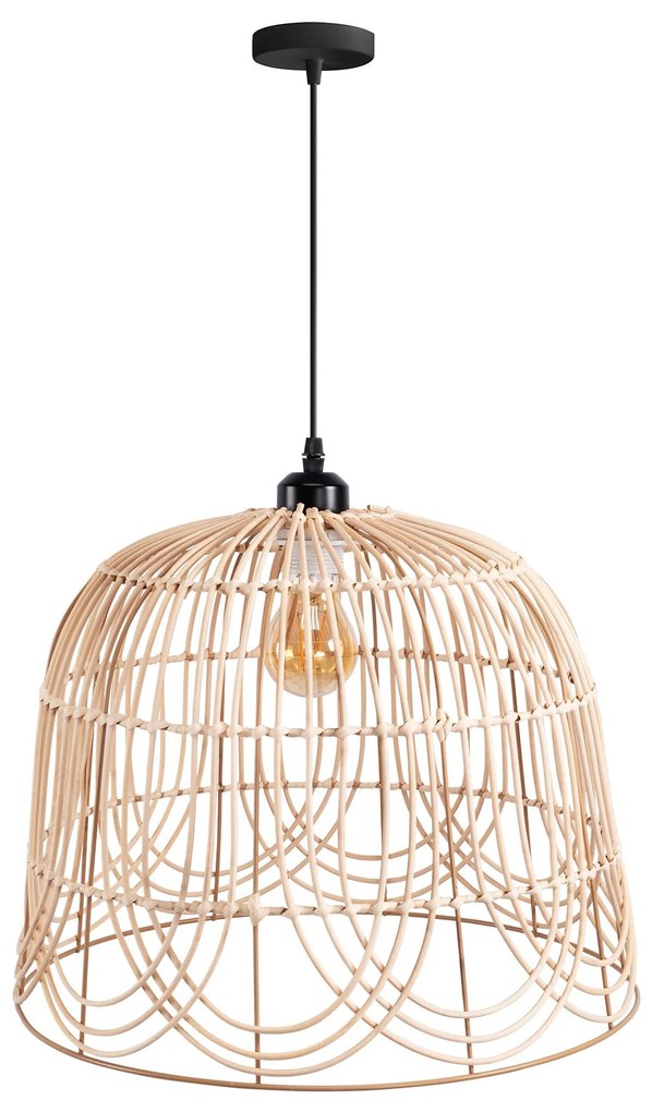 Toolight Boho, stropné svietidlo 40cm 1xE27 APP1352-1CP, čierna-prírodná hnedá, OSW-05765