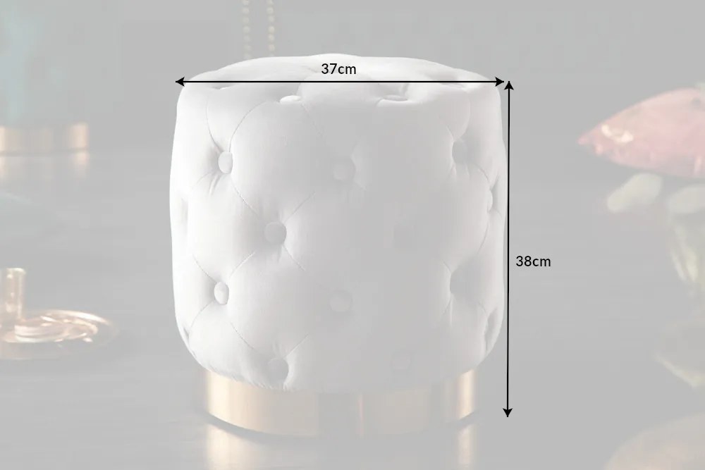 Dizajnová taburetka Rococo 37 cm sivá