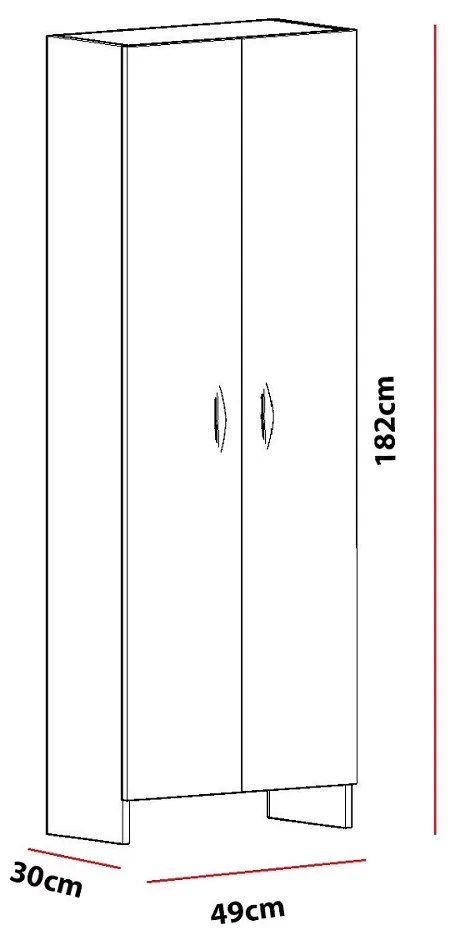 Dizajnová viacúčelová skriňa Dallin 182 cm biela