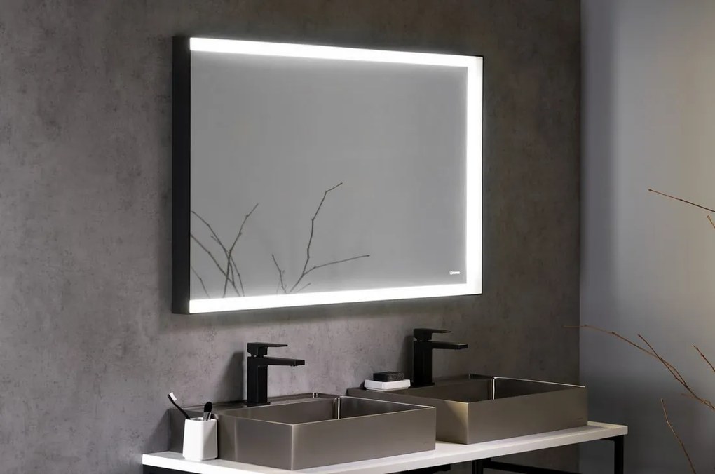 Sapho Sapho, SORT LED podsvietené zrkadlo 1200x700mmm, čierna mat, ST120