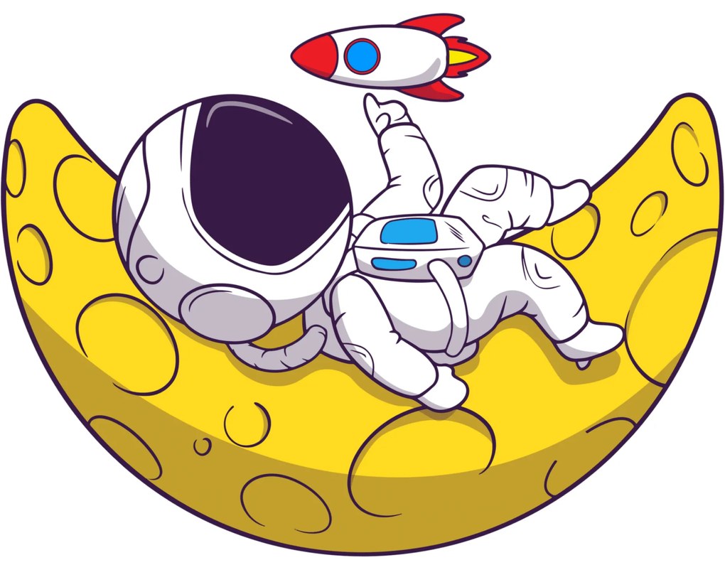 PIPPER. Textilná nálepka na stenu "Astronauti"