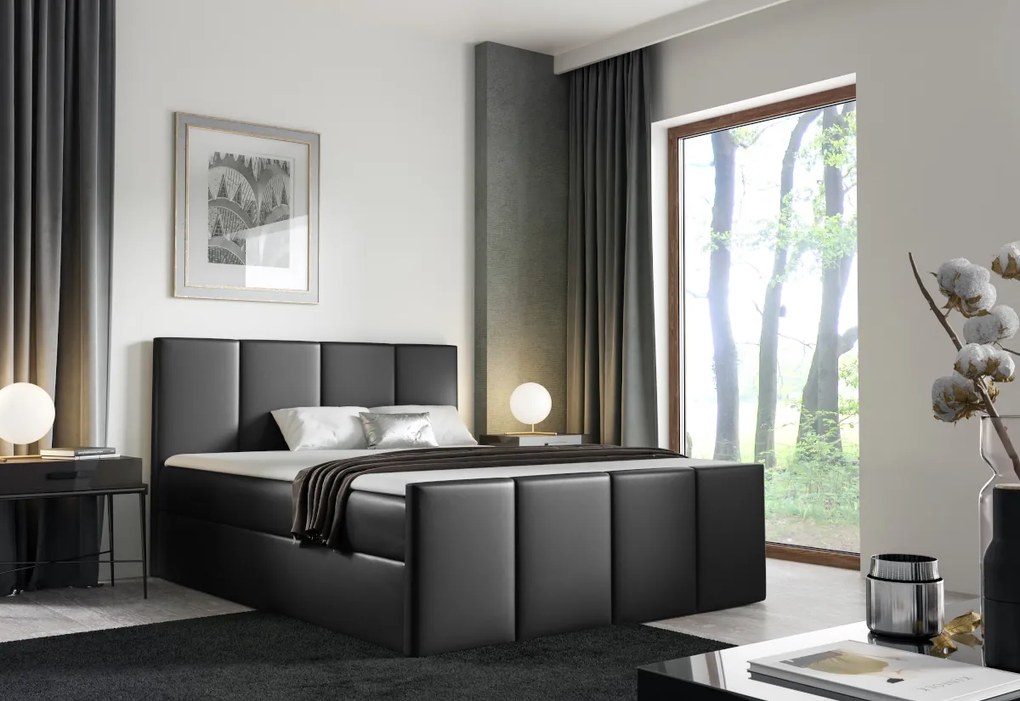 Čalúnená posteľ boxspring LARS + topper, 120x200, madryt 920