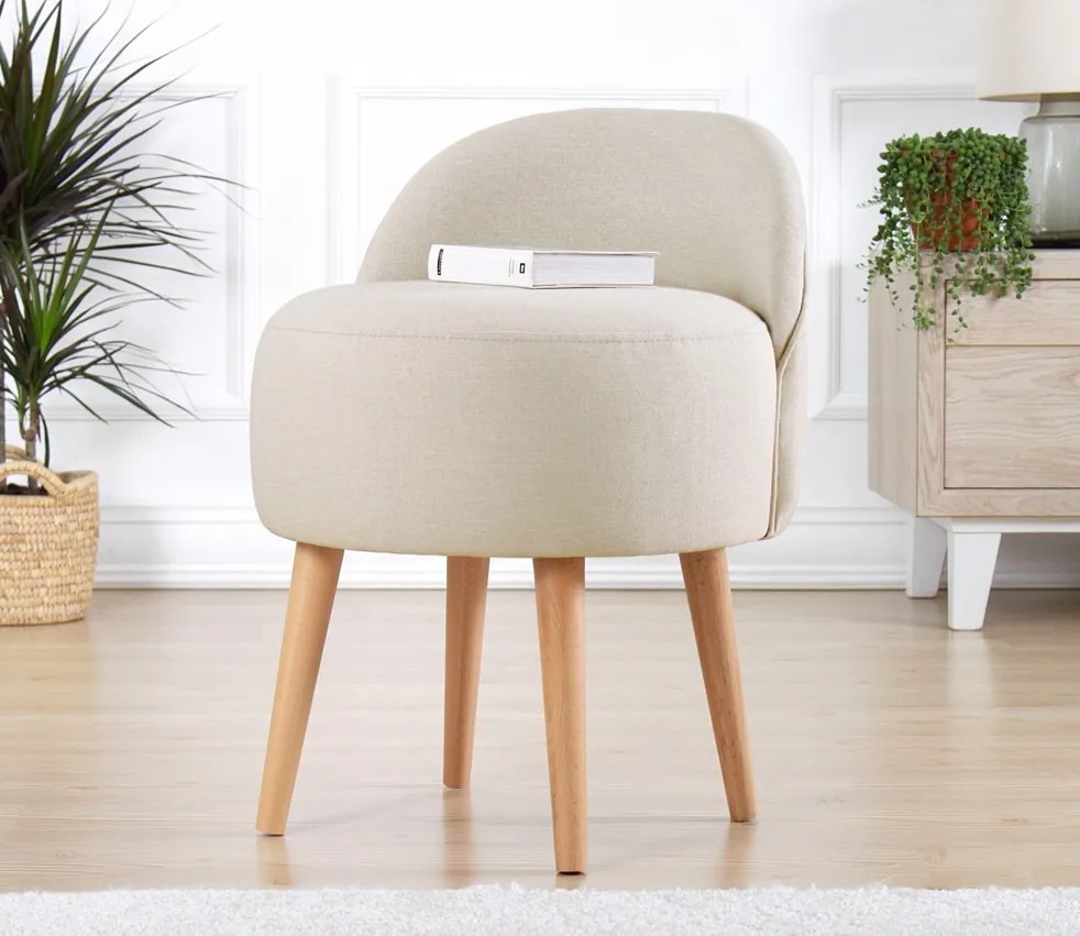 Designový taburet CORVILE krémový