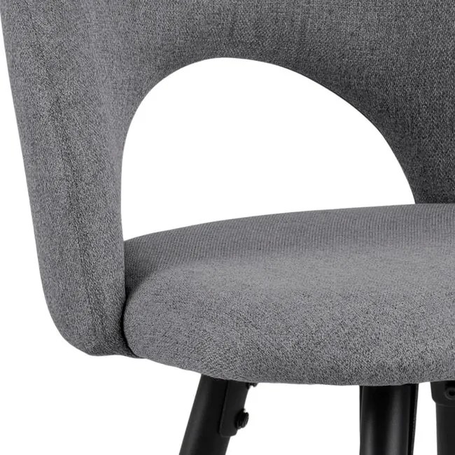 Barová stolička LAVEDA svetlosivý polyester, kovové nohy