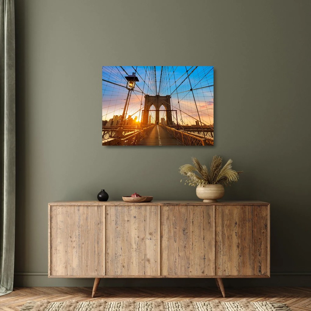 Sklenený obraz - Brooklynský most, Manhattan, New York (70x50 cm)