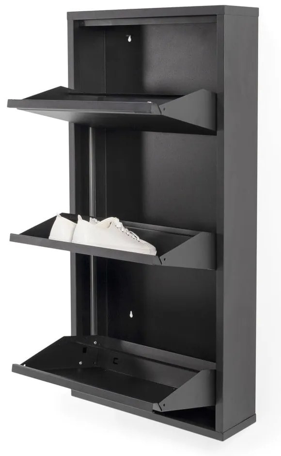 Čierna kovová skrinka na topánky Billy – Spinder Design