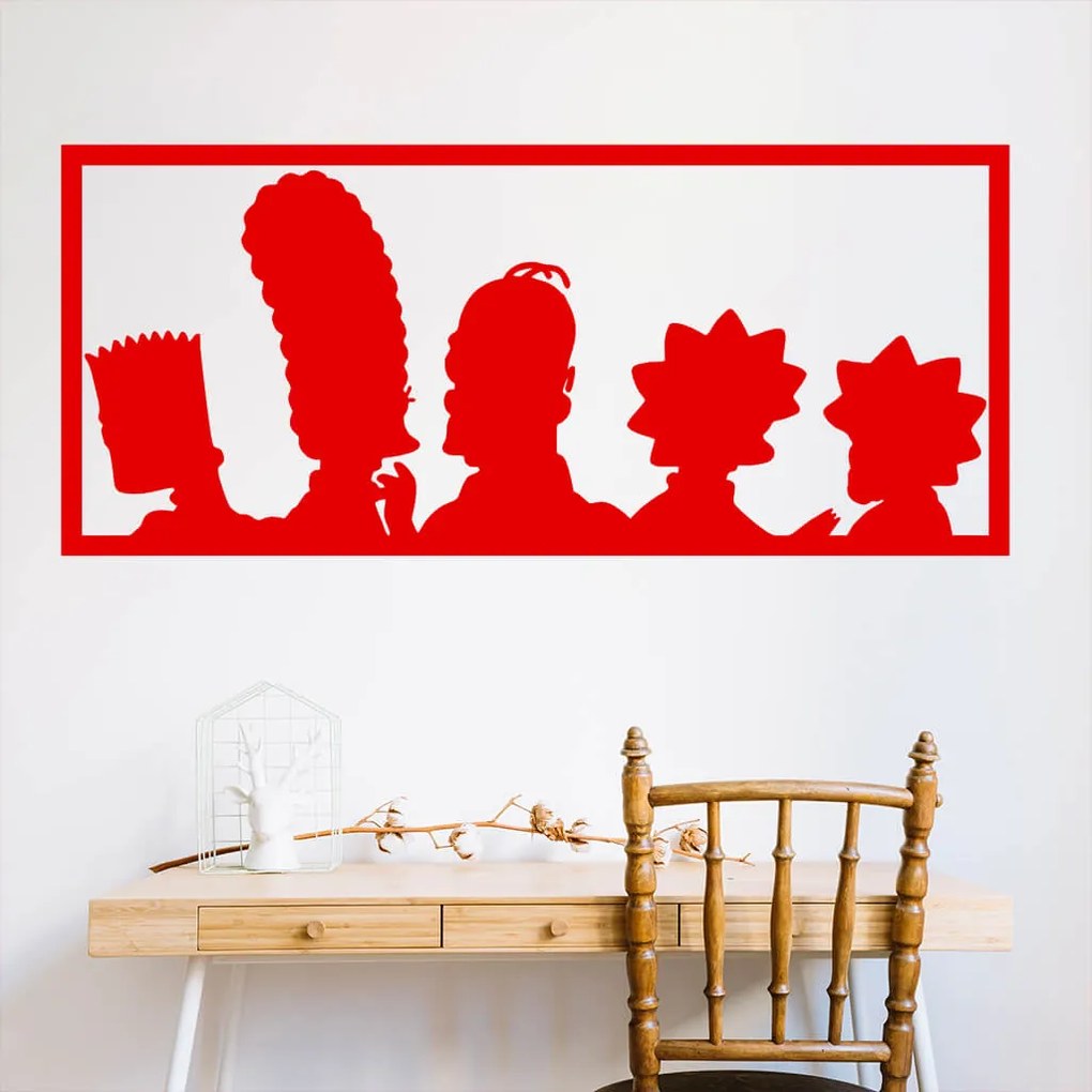 Veselá Stena Samolepka Simpsonovci Farba: červená, Veľkosť: 100 x 43 cm