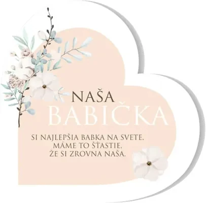 Ceduľka z dreva srdce stojace NEN 15,5x1,8x15,5 cm