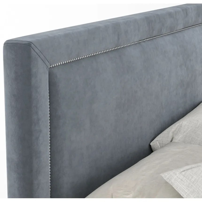 Tmavosivá boxspring posteľ s úložným priestorom 140x200 cm Lavenda – Maison de Rêve