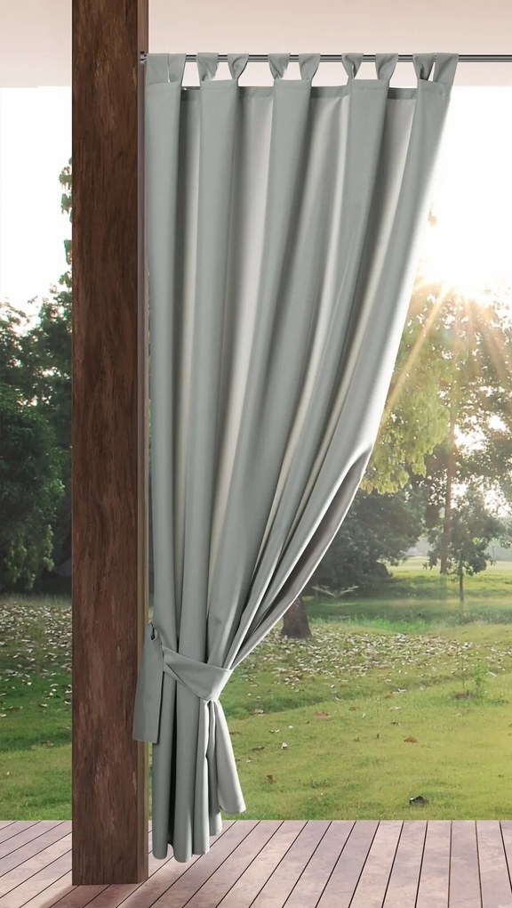 ZÁHRADNÝ VODEODOLNÝ ZÁVES NA PÚTKACH GARDEN 155X260 CM STRIEBORNÁ