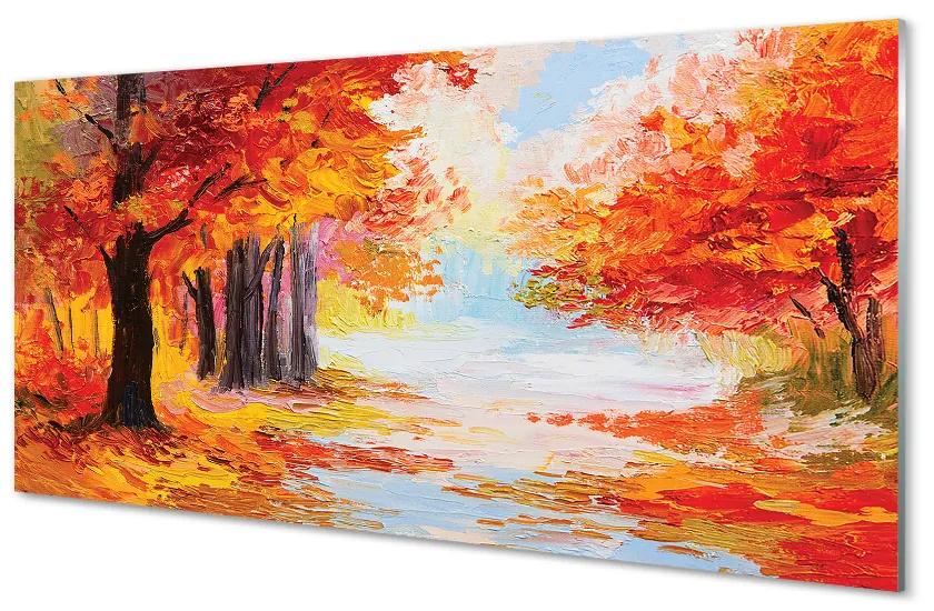 Nástenný panel  Jesenné lístie stromu 100x50 cm