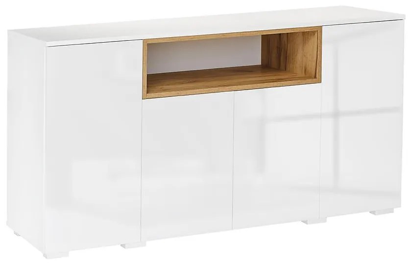 Komoda  Londyn dub craft zlatý+biely lesk