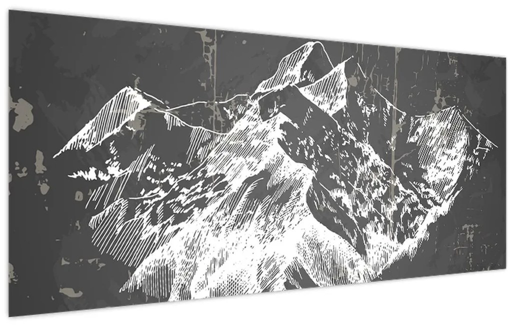 Obraz - Ilustrácie hôr (120x50 cm)