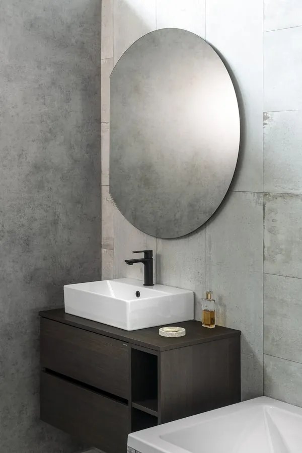 Sapho Sapho, DARA CUT LED podsvietené zrkadlo 20W, ø 100x90cm, vykurovacia fólia, 30562CI