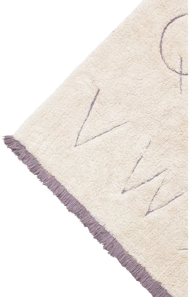 Krémový prateľný ručne tkaný bavlnený detský koberec 120x160 cm ABC – Lorena Canals