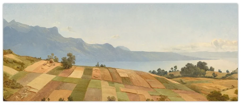 Obraz - Alexandre Calame, Swiss Landscape, reprodukcia (120x50 cm)