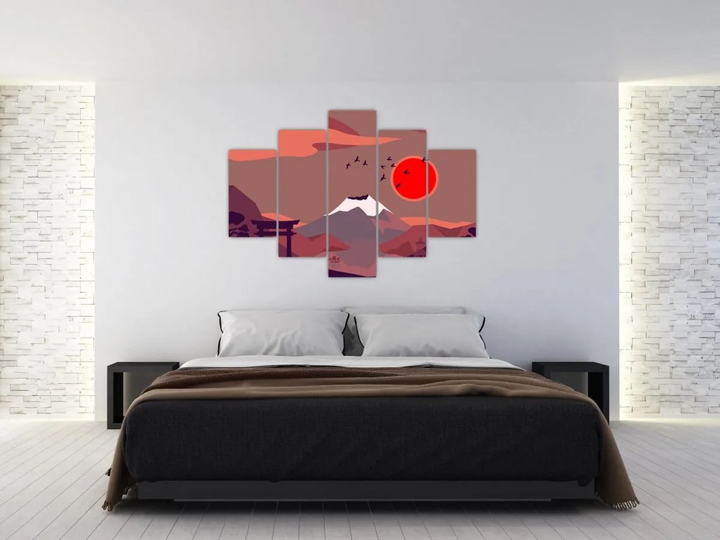 Obraz - Hory Fudži (150x105 cm)