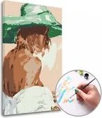 Maľba podľa čísel ŽENA V ZELENOM Klobúku