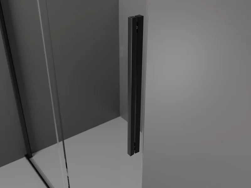Mexen Velar L, sprchový kút s posuvnými dverami 100 x 110 cm, 8mm číre sklo, čierna matná, 871-100-110-03-70