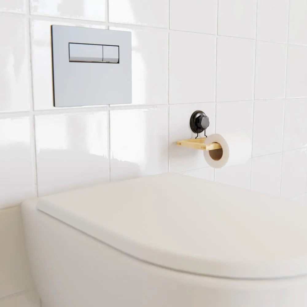 Bambusový samodržiaci držiak na toaletný papier Compactor Bestlock SPA