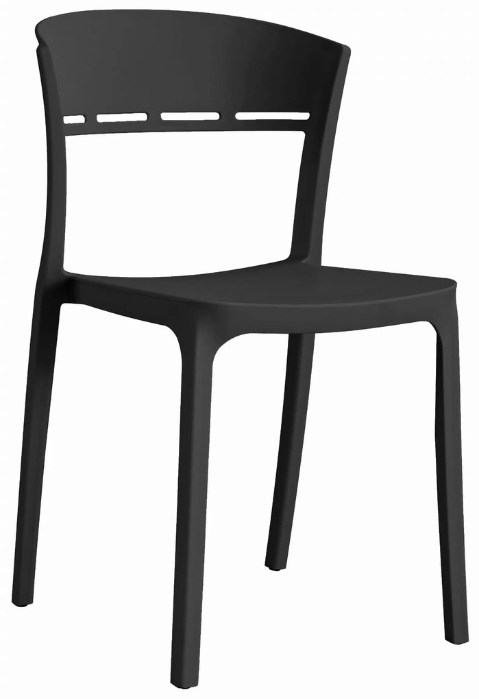 Čierna plastová stolička COCO