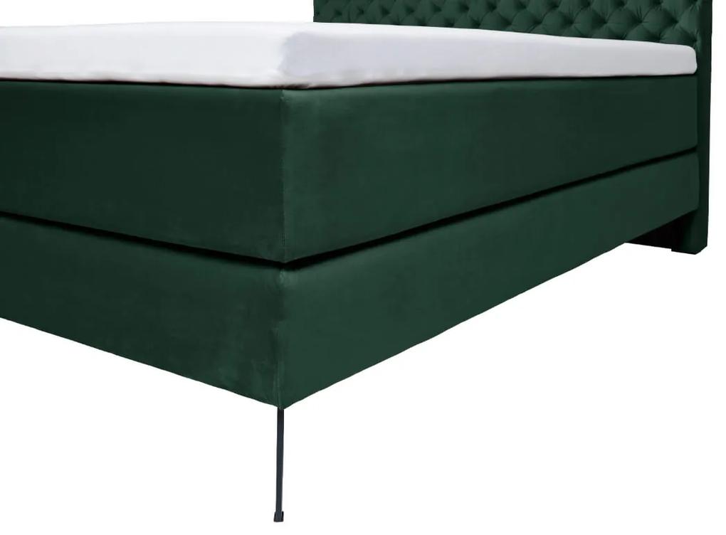 Boxspring posteľ oliver 180 x 200 zelená MUZZA