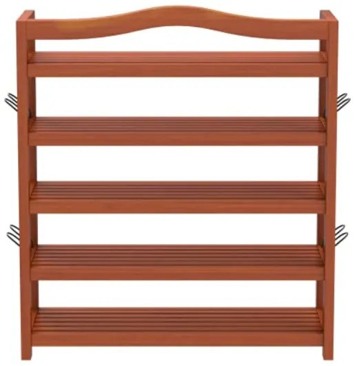 Regál na topánky RUSTIC, 5políc, 75x26x82cm, prírodná hnedá Casaria