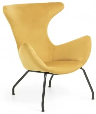 CHLEO velvet kreslo Horčicová