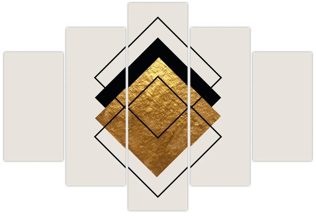Obraz - Abstrakcia zlatá a biela N⁰1 (150x105 cm)