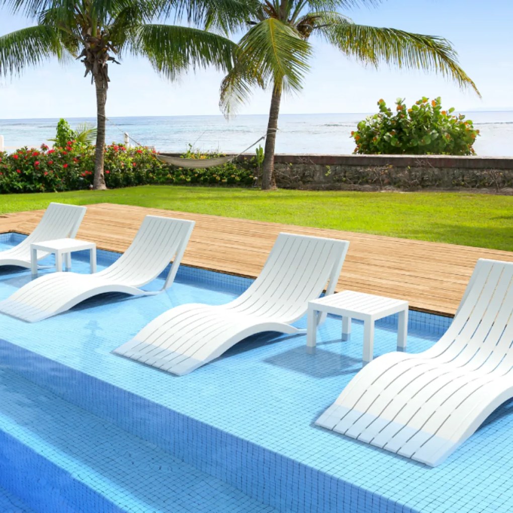 SLIM záhradné lehátko white