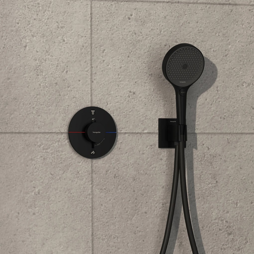 Hansgrohe ShowerSelect Comfort S, termostat pod omietku pre 2 spotrebiče, čierna matná, HAN-15554670