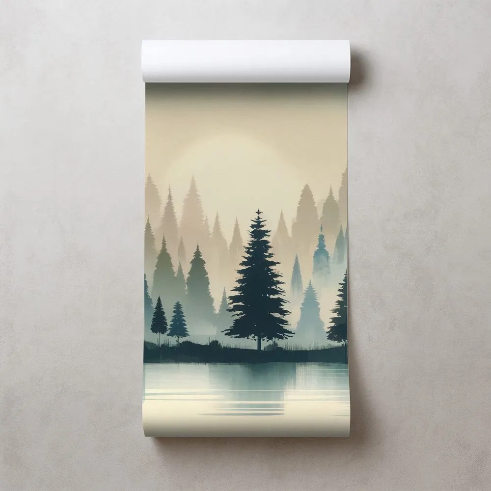 Tapeta zahmlený lesný súmrak