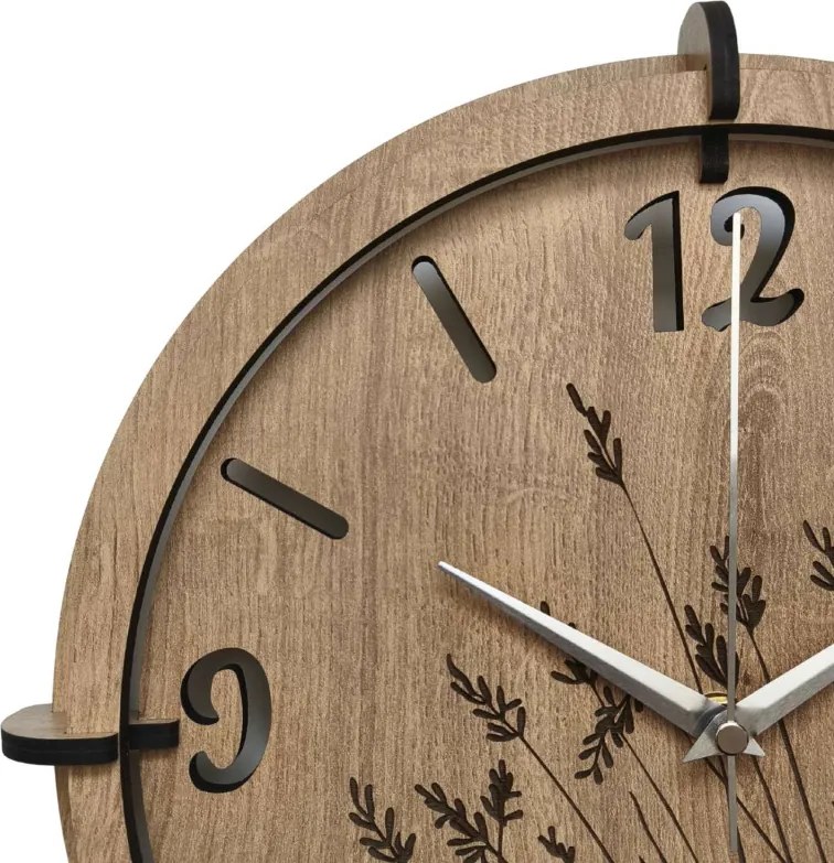 Moderné drevené hodiny Dub – dizajn Lúčne trávy | SENTOP HDF0590-OAK-HLIFAX